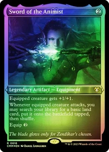 Magic The Gathering MTG SWORD OF THE ANIMIST ETCHED FOIL Commander Masters NM - Picture 1 of 1
