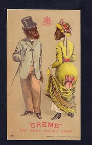 c1890s Victorian Trade Card, Anthropomorphe Affen, Hafer Mahlzeit Toilet Soap - Bild 1 von 2