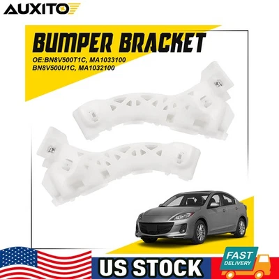 Soportes de retención de parachoques delanteros izquierdo+derecho blancos para Mazda 3 MA1032100 2004-2008 Foto 1 de 4