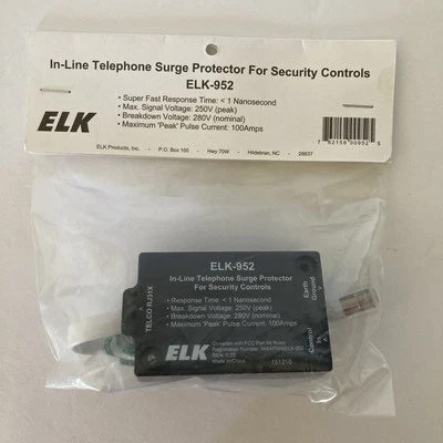 ELK-952 Home Alarm Security In-line Telephone Surge Protector Brand New - Image 1 of 4