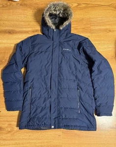 Eddie Bauer Cappotto Uomo XL Alto Contorno Pass Down Parka Giacca con Cappuccio Blu - Foto 1 di 7