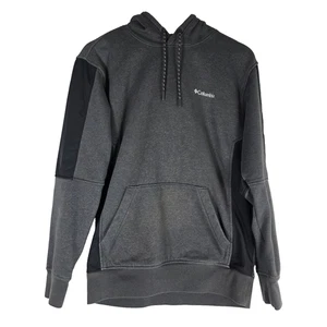 Columbia Sweatshirt Men Medium Gray/Black Hooded Grunge Thrashed Flawed - Picture 1 of 13