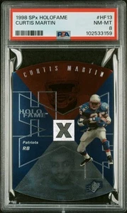 Curtis Martin 1998 SPX NFL HOLOFAME DIE CUT RARE - PSA 8 - Pop 1 - None Higher  - Picture 1 of 4
