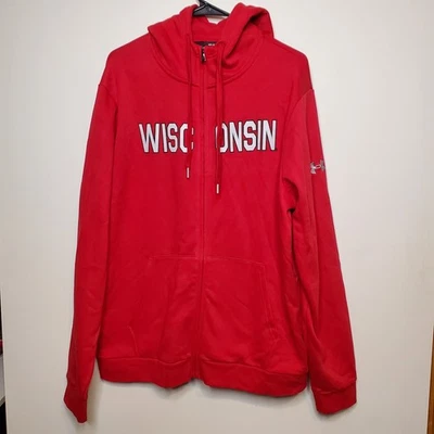 Under Armour Wisconsin Badgers Logo Hoodie Size L New Full Zip - Image 1 of 4