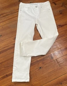 💎Girls JUSTICE Premium 5 Pocket Jeans White Denim Low Rise Rhinestones 12 1/2 - Picture 1 of 12