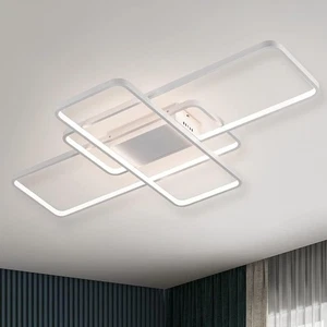 L 60W 41'' Regulable 3 Cuadrados Montaje Al Ras Luz de Techo Blanca 3000K-6000K 3 Luces - Imagen 1 de 11