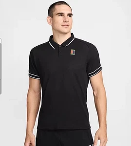 Neu mit Etikett $ 85 Nike Court Heritage Tennis Polo-Shirt Large schwarz FQ2101-010 - Bild 1 von 5