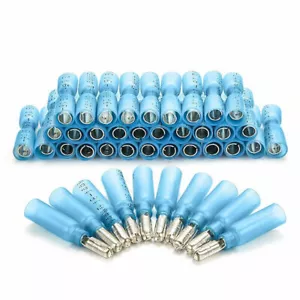 14-16AWG Marine Crimp Terminals 50pcs Heat Shrink Female Male Bullet Connectors - Picture 1 of 6