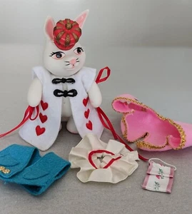 VINTAGE REITER ROTKEHLCHENWALD WEISSES KANINCHEN MIT ZUBEHÖR ALICE im WUNDERLAND - Bild 1 von 5