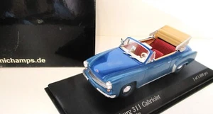 Minichamps 1:43 1959 WARTBURG 311/2 CABRIOLET Blue Nice boxed model! - Picture 1 of 4