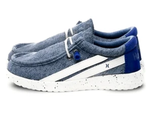 NWT Hurley Melky Canvas Shoes Elastic Lace Up Fashion Loafers for Boys & Girls - Picture 1 of 12