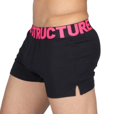 PRIVATE STRUCTURE Modality Boxer Shorts With Inner Bulge Black Magenta 4183 116 - Image 1 of 4