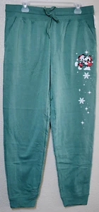 Disney Mickey Mouse Women's Green Pants Sweatpants Joggers Size L BRAND NEW - Picture 1 of 4