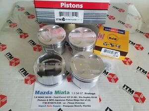 Pistons & NPR Rings +.030 Oversize fits Mazda Miata 1.8 94-97 Protege 90-99 DOHC