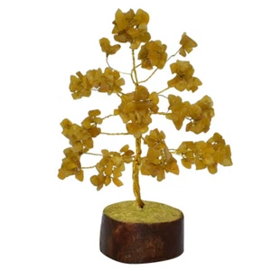 Árbol de dinero amarillo citrino alambre dorado Reiki curación piedra preciosa cristal decoración del hogar - Imagen 1 de 3