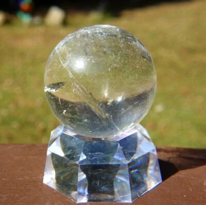 Sweet Lemurian Quartz Sphere / Crystal Ball with Rainbow - Picture 1 of 3