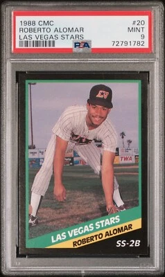 PSA 9 1988 Las Vegas Stars CMC #20 Roberto Alomar RC Pop32 Foto 1 de 2