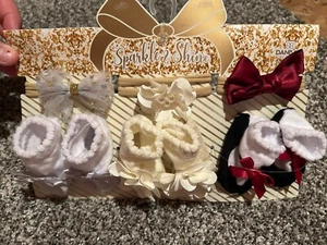 Infant Girls Dress Socks and Bows - Picture 1 of 2