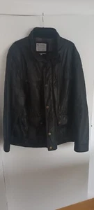 Tu Wax Style Jacket Black Mens Biker Jacket Size UK XXL Preowned - Picture 1 of 16