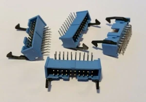 (4 pcs) T&B 20-Pin Latched Ribbon Cable Box Header Connectors PCB Right Angle - Picture 1 of 1