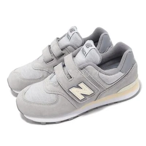 New Balance 574 Wide NB Grey Ivory Kids Preschool Strap Casual Shoes PV574GBG-W - Picture 1 of 8