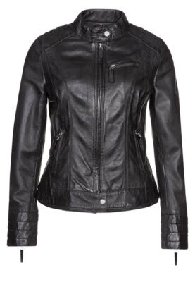 Genuine Leather Biker Jacket Womens Black Stylish Motorcycle Wear & Zipper Style - Image 1 of 4