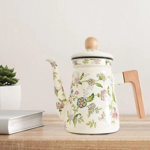 Enamel Tea Kettle Enamel Vintage Design Water Milk Warmer Stovetop Teapot - Picture 1 of 6