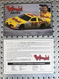 1993 Derrick Cope Bojangles #98 Signed 6.5x9.5" Hero Card - Picture 1 of 1
