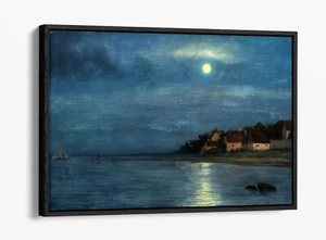 CARL BLOCH, MOONLIGHT -FLOAT EFFECT CANVAS WALL ART PIC PRINT - Picture 1 of 12