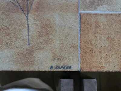 Table basse rectangulaire en céramique signée R. CAPRON - Photo 1/4