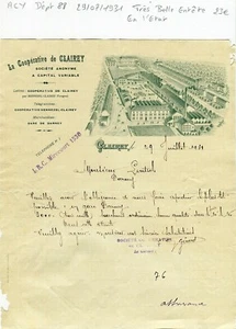 Dépt 88 - Hennezel Clairey - Très Belle Entête d'une Coopérative du 29/07/1931 - Bild 1 von 1