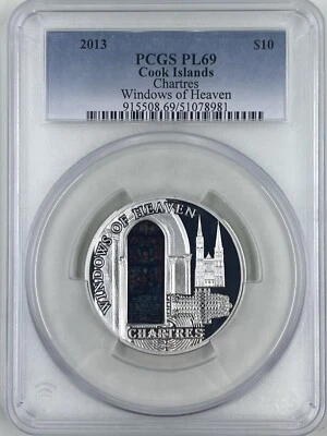 2013 $10 PCGS PL69 Cook Islands Chartres Windows of Heaven - Image 1 of 4