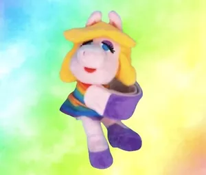 Disney Pride süße Manschette Regenbogen MISS PIGGY NEU Plüschtier - Bild 1 von 5