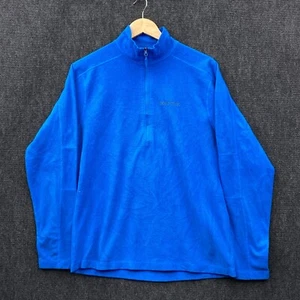 Marmot Mens Micro Fleece Jacket Half Zip Bright Blue Mock Neck Medium - Picture 1 of 15