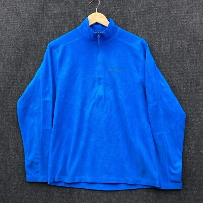 Marmot Mens Micro Fleece Jacket Half Zip Bright Blue Mock Neck Medium - Image 1 of 4