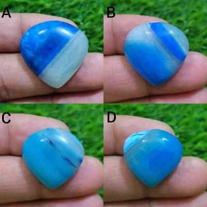 Unique Blue Banded Agate Pear Shape Cabochon Loose Gemstone For Making Jewelry - Imagen 1 de 13