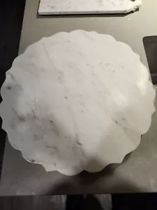 Lazy Susan, White Multicolor Marble, 18" - Picture 1 of 5