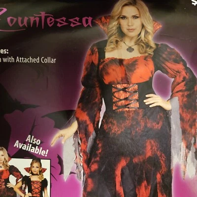 Vestido Largo Countessa Disfraz Divertido Mundo Talla 16/18 NUEVO Foto 1 de 3