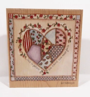 Sellos Happen, sello de goma, 90158 Love Never Fails, corazón y rosas Foto 1 de 4