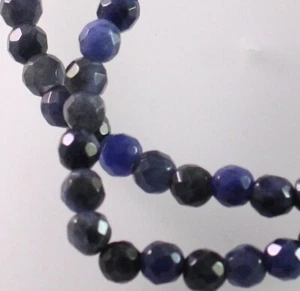 1 Strand(70) Natural Sodalite B Grade 6mm Faceted Round Beads 0.5-1.0mm Hole * - Picture 1 of 4