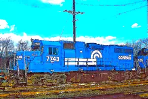 ORIGINAL KODACHROME SLIDE CONRAIL GP-38 #7743 MORRISVILLE, PA FEBRUARY 19, 1989 - Picture 1 of 1