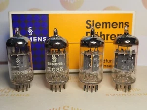 4x Siemens ECC83 12AX7 Short Plates - I61 ‡1E/‡0D - Munich 1960s - Picture 1 of 11