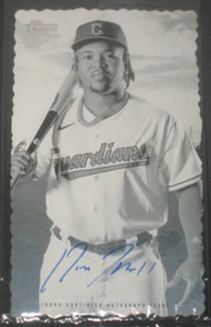 Jose Ramírez 2023 Topps Heritage Deckle Edge autógrafo Bottopper #DB5 Guardians - Imagen 1 de 2