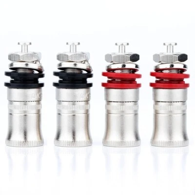 11.5mm Rhodium Plated Speaker Amplifier Binding Post Terminal Banana Plug Socket - Image 1 of 4