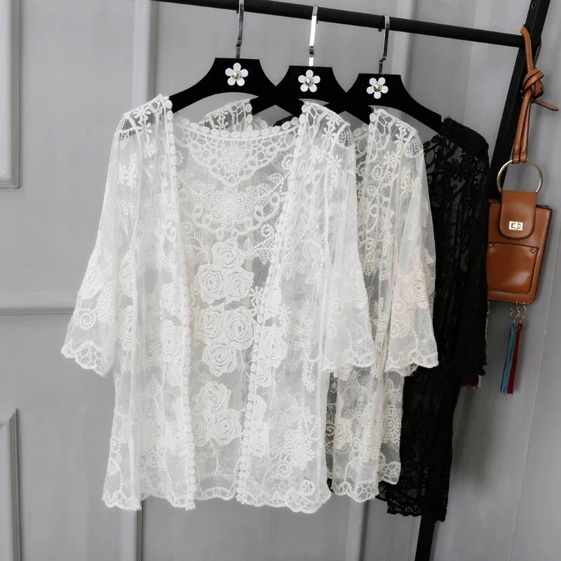 Spitze Bolero Jacke Jäckchen Einheitsgröße Stickereien S303 - Bild 1 von 1