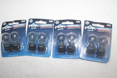 8 Bulbs- Peak 3157LL-BPP Wedge Base S8 Shape 12.8V/27W Automotive Miniature Lamp - Image 1 of 3