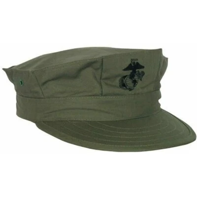 USMC Olive Drab Cubierta Utilitaria - Cuerpo de Marines OD Verde Sombrero de 8 Puntos - USGI - EE. UU. Foto 1 de 3