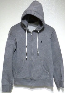 Polo Ralph Lauren DARK HEATHER GRAY FULL ZIP Fleece Hoodie Men SMALL Pony Talon - Picture 1 of 11