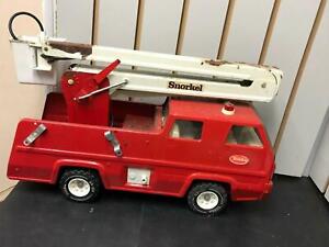 Vintage Tonka Red Snorkle Fire Truck No Ladders Pressed Steel 1970's? Rescue Tin