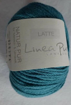 (99 €/kg):  50 g LATTE, LG Linea Pura, Pt. 026274,  Fb. 023 türkis  #4525 - Bild 1 von 2